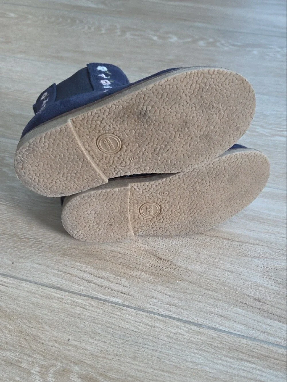Navy Suede Floral Chelsea Boots for Toddler Girls Size 9T